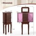 thumbnail image 4 of Giantex Jewelry Cabinet Chest Armoire Stand, Functional Jewelry Storage Organizer, Wood Box Case w/Flip Top Makeup Mirror, Gift for Girls or Women, 4 of 9