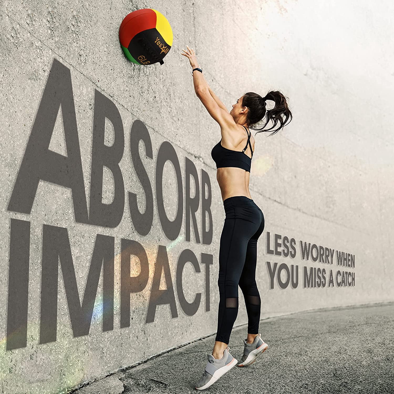 Yes4All 6lbs Wall Medicine Ball Vibrant