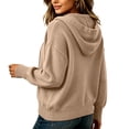 thumbnail image 4 of Maplenight Hooded Cardigans for Women Button Down Knit Sweater Long Sleeve Drawstring Casual Fall Lightweight Sweaters, 4 of 7