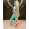 thumbnail image 5 of Luiryar Women 2 Piece Tracksuit Set Short Sleeve Tie Dye Tops High Waist Pants Bodycon Yoga Sports Summer Outfits, 5 of 8