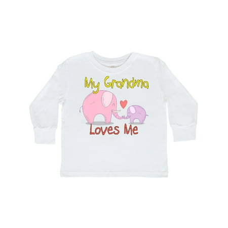 

Inktastic My Grandma Loves Me Gift Toddler Boy or Toddler Girl Long Sleeve T-Shirt