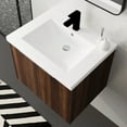 thumbnail image 3 of Tcbosik 24 inch Wall Mounted Vanity Cabinet with Resin Sink for Small Space Bathroom Washroom, California Walnut, 3 of 10