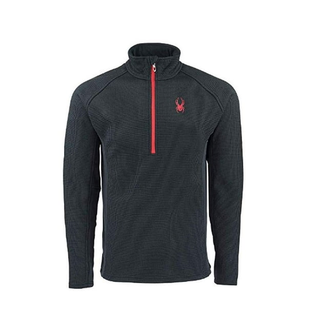 Spyder Men's Outbound 1/2 Zip Stryke Jacket, Black/Red, Medium
