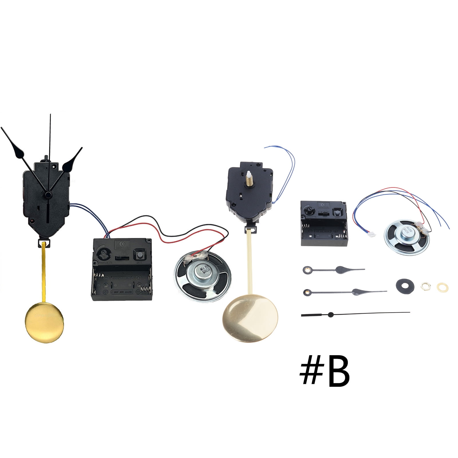 BIBABLYKE Quartzs Pendulum Clock Movement Mechanism DIY Repair Parts Replacement Kits with Melodies Chimes Box Horn Accessories
