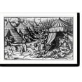 thumbnail image 2 of Historic Framed Print, [Sixteenth century engraving of Scanderbeg's forces attacking a Turkish encampment], 17-7/8" x 21-7/8", 2 of 9