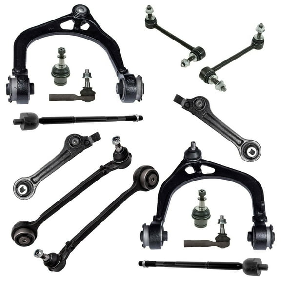 14 Pc New Front & Rear Suspension Kit Tie Rod Linkages, Lower Ball Joints Adjustable, Sway Bar End Link, Upper & Lower Control Arms Fits select: 2011-2016 DODGE CHARGER, 2014 CHRYSLER 300C