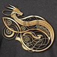 thumbnail image 3 of CafePress - Gold Norse Dragon Dark T Shirt - Men's Classic Graphic Cotton T-Shirt, 3 of 4