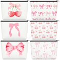 thumbnail image 1 of Set de bolsas de maquillaje Yeyeplum Cute Bow Pink para cosméticos, 6 unidades, 1 of 7