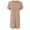 Khaki, variant on OSOLU Dresses Women Solid Color Irregular Tennis Short Sleeve Dress T-Shirt Tshirts Tee Skirt Cozy Sundress Wedding Guest Dress
