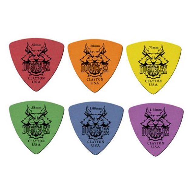 Clayton DXRT60 Duraplex Rounded Triangle Guitar Picks- 0.60 mm - 72 Pieces