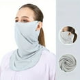 thumbnail image 4 of CNKOO Breathable Summer Cycling Headscarf with Ear Protection - Lightweight Elastic Face Mask for Outdoor Sports  Black Polyester Triangular Scarf for Sun & Insect Shielding  Hand Wash On, 4 of 5