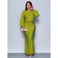 thumbnail image 6 of Green Sparkly Mermaid Hem Bodycon Maxi Dress For Evening Party Dating Formal Occasion, 6 of 7