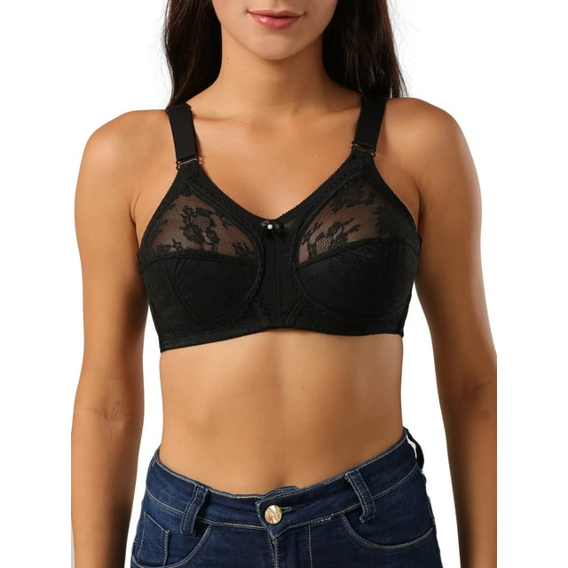 Homgeek Women Plus Size Bra Full Coverage Wirefree Comfort Lace Bralettes
