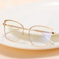 thumbnail image 3 of Montura de gafas de moda para mujer, lentes planas de color, montura de gafas con luz antiazul de Metal, 3 of 5