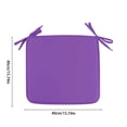 thumbnail image 3 of 2 Pcs Outdoor Chair Pads 15.74 x 15.74 Inch for Dining Chairs, Square Seat Cushion with Strap for Bistro Barstool Garden Furniture, Washable Patio Cushions, Outdoor Seating Furniture, Purple, 3 of 5