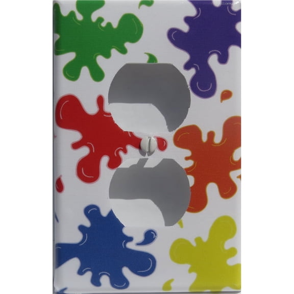 Multicolored Paint Splatter Outlet Switch Plate Covers  /  Paintball Switch Plates