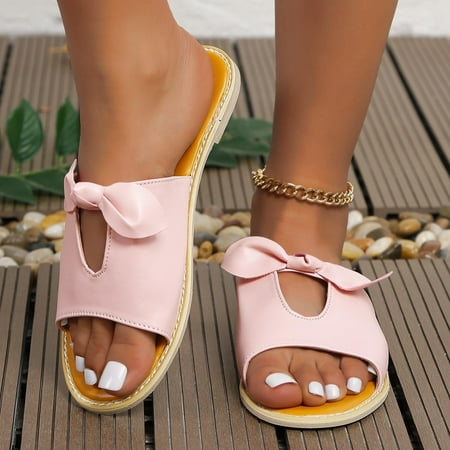 

Seasonal Savings! Womens Slippers Women s Flat Shoes Ladies Beach Sandals Summer Non-Slip Causal Slippers Pink 36 SOPATENOR