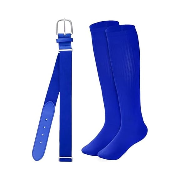 Eryueer Baseball Socks and Belt Combo Set Adjustable Softball Baseball Socks and Elastic Waist Belt for Youth Adult