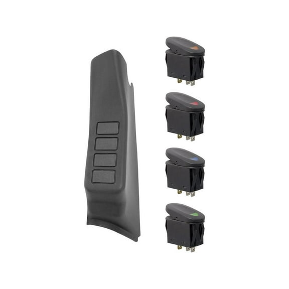Rugged Ridge by RealTruck Switch Pod for Wrangler JK | A-Pillar, Black, LHD | 17235.86 | Compatible with 2007-2010 Jeep Wrangler JK