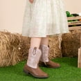 thumbnail image 2 of Blikcon Kids Cowboy Boots Girls Mid Calf Sparkly Glitter Western Cowgirl Boots Side Zipper (Toddler/Little Kid/Big Kid), 2 of 8