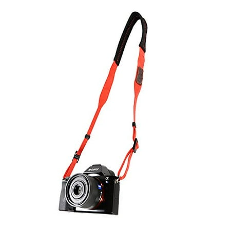 Foto&Tech Padded Neck Shoulder Strap with Red Grosgrain Ties for Fujifilm Samsung Sony Olympus Panasonic Canon Nikon Pentax Compact Cameras Point and Shoots Cameras