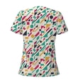 thumbnail image 3 of Uemuo Colorful Spots Drawing Women's Deep V-Neck Low Cut Tops - Casual Loose Fit with Stainless Steel Loop, Soft, Breathable, Perfect for Office, Travel, and Daily Wear-Medium, 3 of 5