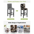 thumbnail image 3 of Black Brown Bar Stool Covers Set of 2, White Circle Modern Minimalist Geometric Stretch Washable Bar Chair Covers with Backs, Removable Pub Counter Height Chair Cover for Kitchen Dining Room Cafe, 3 of 7