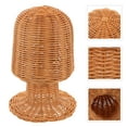 thumbnail image 5 of Milisten Handmade Wicker Mannequin Head Wigs Display Rack Hat Storage Stand Rustic Rattan Cap Holder Mannequin Base for Home Hair Salon, 5 of 5