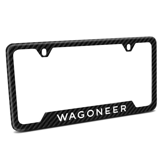 iPick Image for Jeep Wagoneer Black Carbon Fiber Texture ABS Plastic 50 States License Plate Frame, Official Licensed