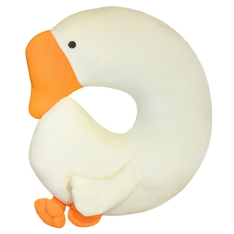 TureClos Japanese Anime Duck Plush Dolls Big Goose U Shaped Neck Pillow Cute Stuffed Animal Toy Travel Pillow Birthday Xmas Gift