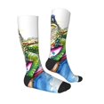thumbnail image 3 of Fotbe Alligator Donut Pool Float print Women's Men's Novelty Crew Socks Cotton Socks Knee High Socks for Walking,Running,Nurses,Pregnancy, 3 of 8
