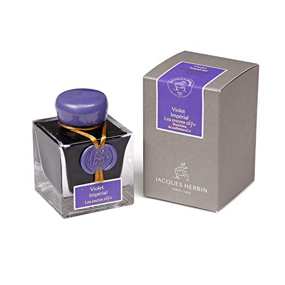 Jack Herbin Anniversary Ink 1670 50ml [Gold Particles] Violet Imperial HERBIN hbj15076 for Fountain Pen/Glass Pen/Dip Pen