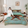 thumbnail image 4 of Manfei Boys Girls Western Texas Star Bedding Comforter Set 2pcs,Vintage Aesthetics Twin Comforter Sets Microfiber,Rustic Lodge Cabin Breathable Bedding Set,Microfiber Bedroom Decor, 4 of 8