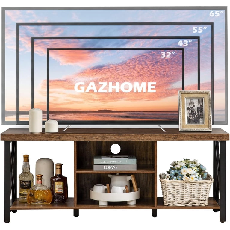 Reliancer Farmhouse TV Stand for TVs up to 55", Rustic Brown photo 3