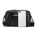 thumbnail image 4 of Bolso de hombro para hombre, bolso de pecho con múltiples bolsillos de cuero PU negro Simple a la moda, bolso mensajero para hombre, 4 of 8