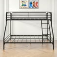 thumbnail image 5 of Twin Over Full Bunk Beds for Teens, LEGAHOME Heavy-Duty Metal Bunk Bed with Under-Bed Storage, 350lbs Capacity Space-Saving Bunkbeds Frame with Full-Length Guardrail, Black, 5 of 9