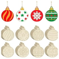Gytml Diy Hand-Painted Wooden Christmas Ornaments, 8 Styles Diy Blank Unfinished Wood Reindeer Christmas Tree Snowman Snowflake Ornament For Crafts Winter Hanging Decorations B-One Size