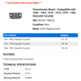thumbnail image 2 of Transmission Mount - Compatible with 1966 - 1967, 1970 - 1974, 1979 - 1982 Chevy Corvette 1971 1972 1973 1980 1981, 2 of 2