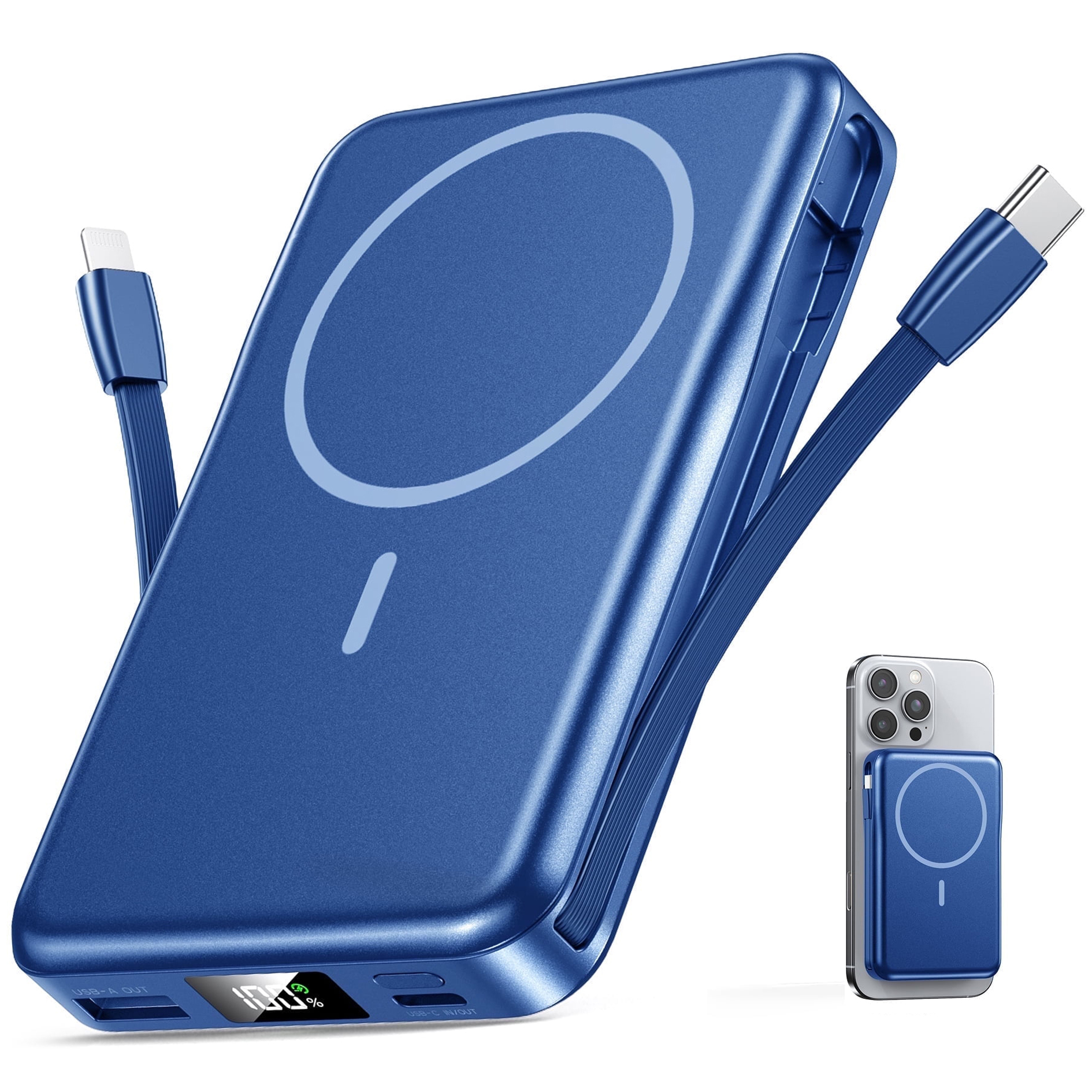 Breezio 10000mAh Magnetic Power Bank, 5-in-1, 20W Fast