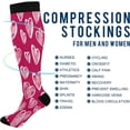 thumbnail image 4 of GZHJMY 1 Pair Lovely Love Heart Compression Socks for Women Men, Knee High Stockings for Athletic Sports,Running,Travel, 4 of 7