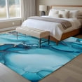 thumbnail image 5 of 5x8 Washable Area Rug, Turquoise Marble Non-Slip Large Rectangle Rug for Living Room Dining Room, Abstract Marble Indoor Floor Mat for Home Decor, 5 of 9