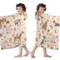thumbnail image 4 of Pitbull Dog and Flower Floral Hooded Bath Towel，60"x35" for Ages 3 To 12 Kids, Quick Dry Lightweight Soft Microfiber Hood Beach Towel Cover Up for Kids, 4 of 7
