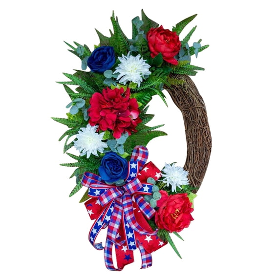 Independence Day Wreath, Holiday Indoor Decorative Garland Window Door Hanging Art Craft Gift