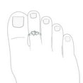 thumbnail image 2 of Personalized Romantic Midi Mid Finger Double Open Interlocking Hearts Toe Ring for Women Teen Polished .925 Silver Sterling Adjustable Customizable, 2 of 6