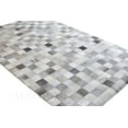 thumbnail image 2 of ALEF HOME Black Faux Cowhide Patchwork Area Rug | Luxurious Leather Look Carpet for Bedroom, Living Room, Office | Modern Western Home Décor(Grey -10 x 14), 2 of 5