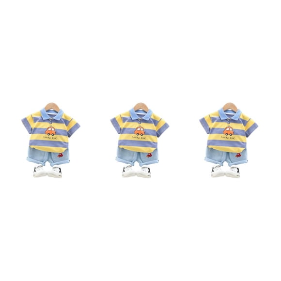 Minnieouse Lindo estilo casual niños patrón de rayas camisa pantalón conjunto senderismo fiesta niños niñas tops pantalones cortos kit ropa Type1 NO1