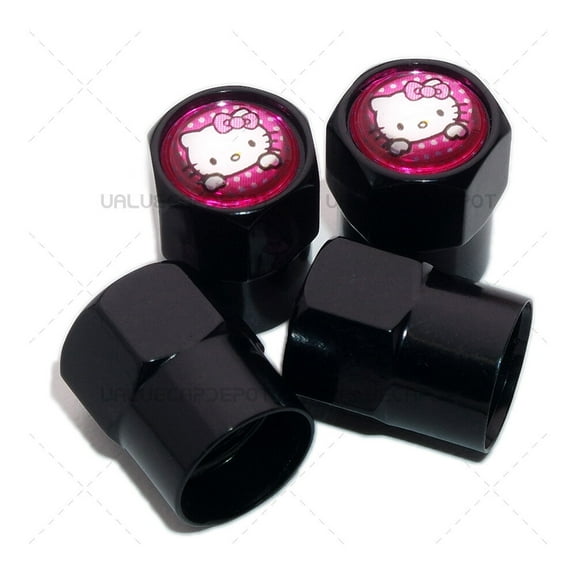 Hex Pink Hello Kitty Logo Car SUV Wheels Tire Air Valve Caps Stem Dust Cover