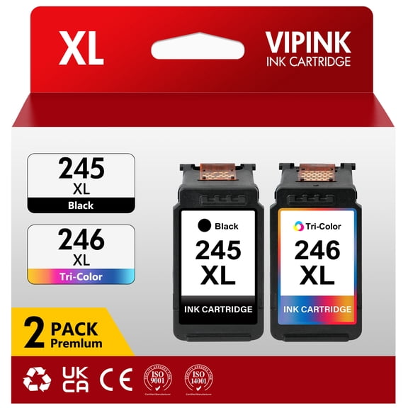 245XL Ink Cartridges for Canon Ink 245 PG-245XL Compatible with Cannon Pixma MX490 MX492 MG2522 TS3100 TS3122 TS3300 TS3322 TR4500 TR4520 TR4522 Printer, 2 Pack