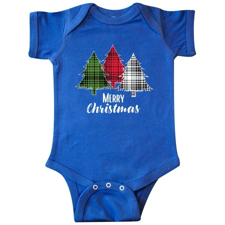 

Inktastic Merry Christmas Plaid Trees Gift Baby Boy or Baby Girl Bodysuit
