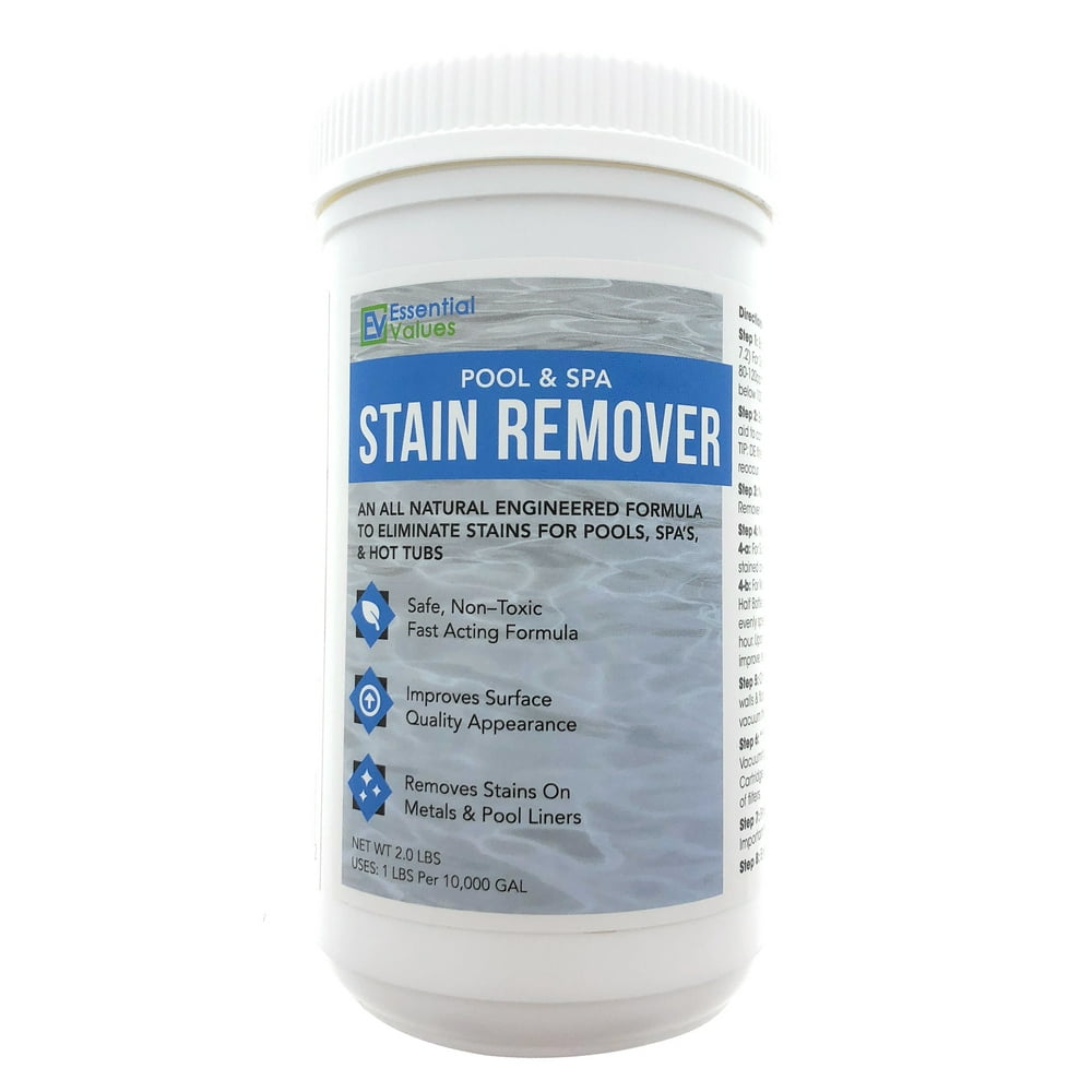 Essential Values Swimming Pool & Spa Stain Remover (2 LBS) Natural & Safe, Works Best for